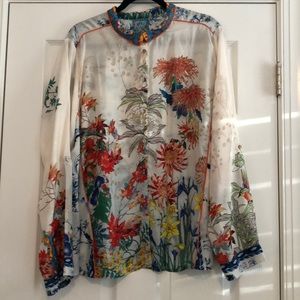 NWT Johnny Was Silk Blouse Size XXL